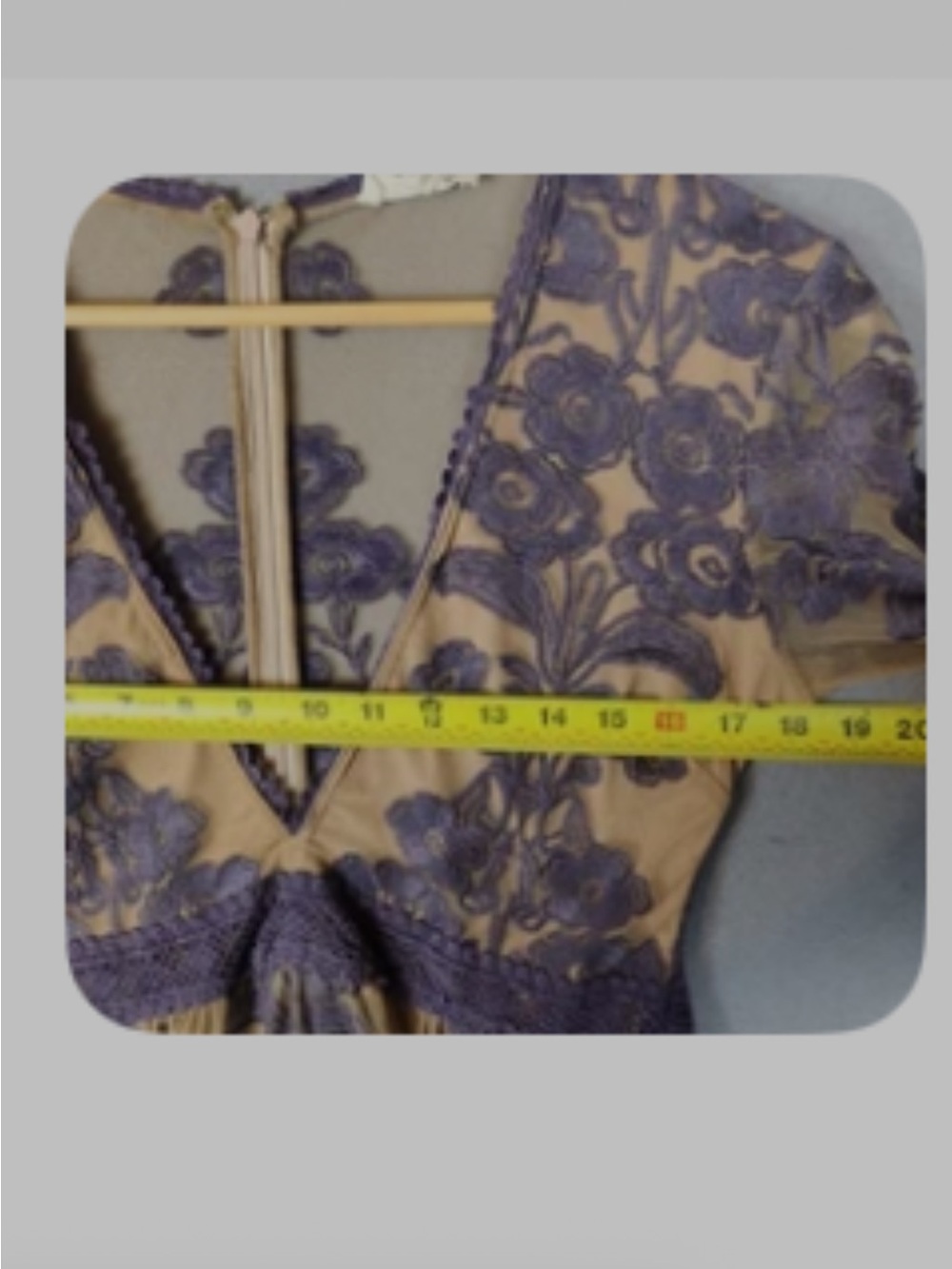 For Love & Lemons Purple Cream Sheer Lace Embroidered Maxi Dress L Romantic Boho - Picture 5 of 7
